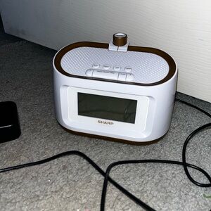 White and Gold Portable Alarm Clock